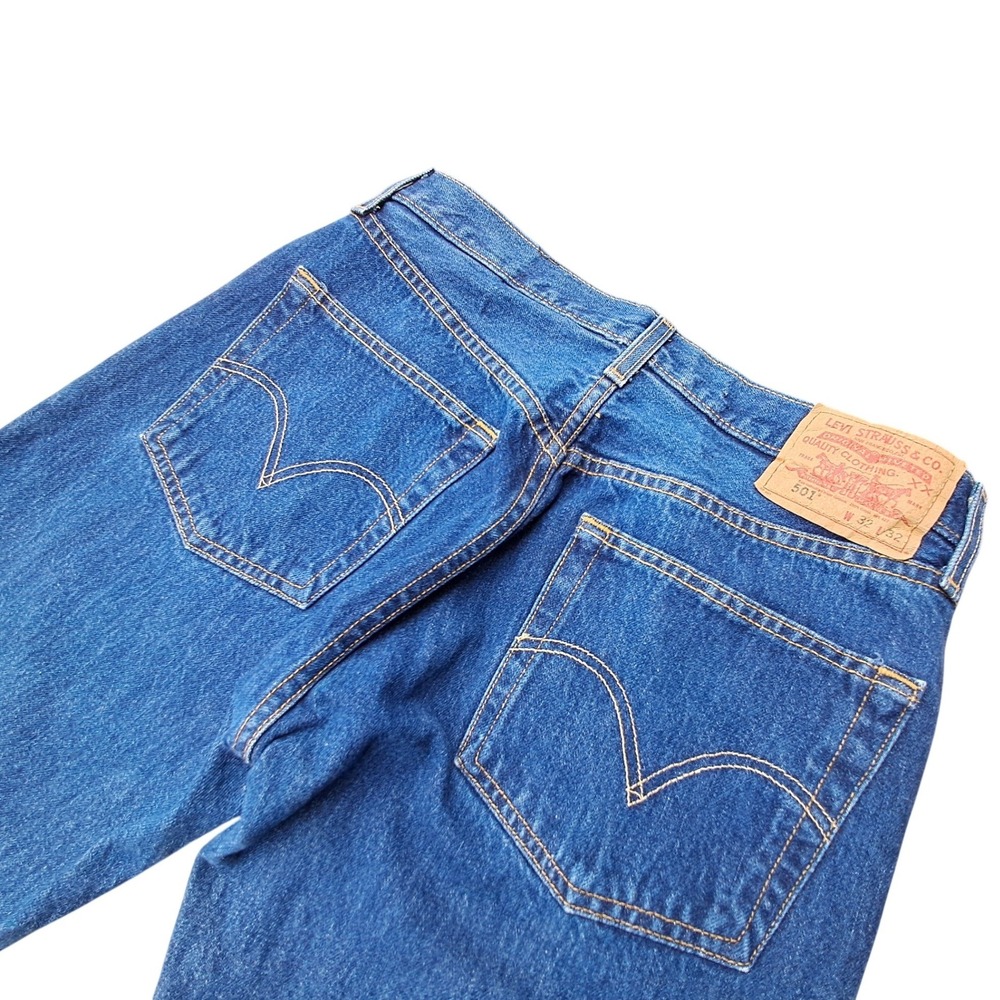 Levi's 501-0115 Men's 32x32 Straight Leg Button Fly Jeans Medium Wash Blue 2003 - Picture 12 of 13